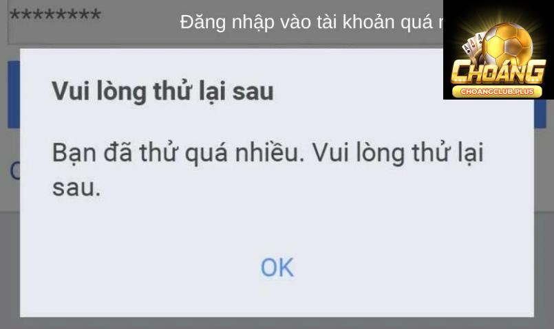 Lỗi đăng nhập vào ứng dụng